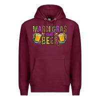 Burgundy mardi gras and beer hjf Premium Hoodie - HowdyJamesFarm