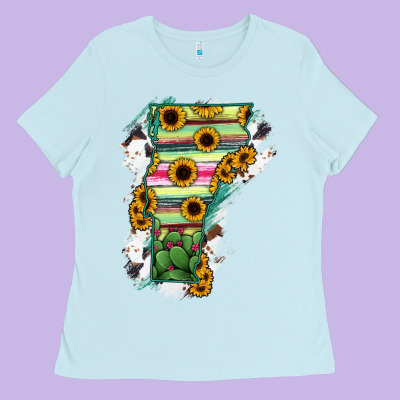 Vermont State Map Ladies Tee Designed By Ranaportraitstore