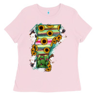 Bubblegum Pink Vermont State Map Ladies Tee - RanaPortraitStore