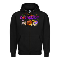 Black Counselor Halloween Zipper Hoodie - LillyAllenDesigns