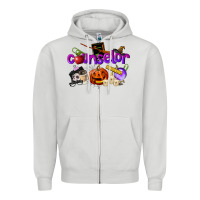 Dove Grey Counselor Halloween Zipper Hoodie - LillyAllenDesigns