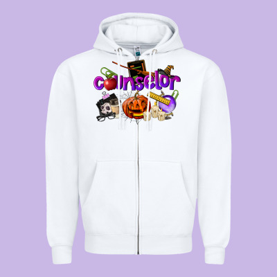 Counselor Halloween Zipper Hoodie Designed By Lillyallendesigns