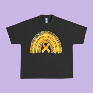 Childhood Cancer Awareness Rainbow (1) Urban Heavy Tee Designed By Jasminsmagicworld