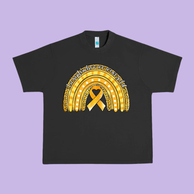 Childhood Cancer Awareness Rainbow (1) Urban Heavy Tee Designed By Jasminsmagicworld