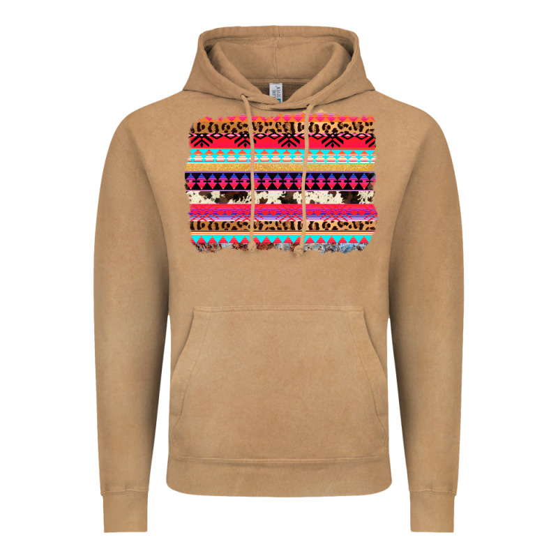 Aztec Western Leopard Cowhide Background Vintage Hoodie by AdoDesignShop | Teevron