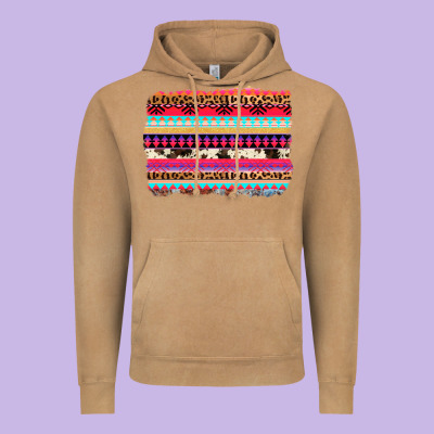Aztec Western Leopard Cowhide Background Vintage Hoodie Designed By Adodesignshop