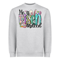 Heather Grey he is risen indeed Heavyweight Sweatshirt - MaliasSmallBusiness
