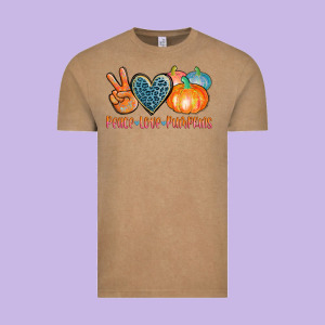 Peace Love Pumpkins Vintage Tee Designed By Adodesignshop