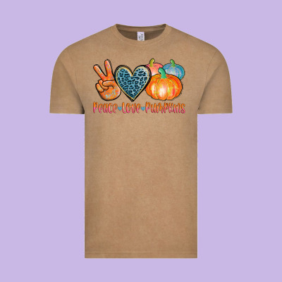 Peace Love Pumpkins Vintage Tee Designed By Adodesignshop