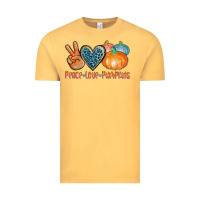 Vintage Mustard peace love pumpkins Vintage Tee - AdoDesignShop