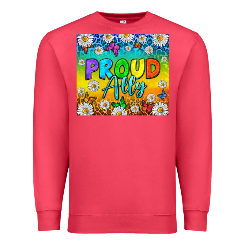 Lgbtq+ Proud Ally With Daisy Premium Sweatshirt by NancyCooperArtShop | Teevron