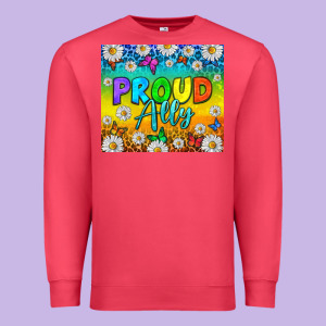 Lgbtq+ Proud Ally With Daisy Premium Sweatshirt Designed By Nancycooperartshop