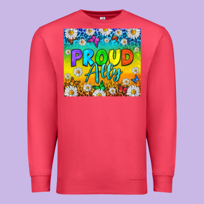 Lgbtq+ Proud Ally With Daisy Premium Sweatshirt Designed By Nancycooperartshop