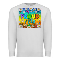 Dove Grey LGBTQ+ proud ally with daisy Premium Sweatshirt - NancyCooperArtShop