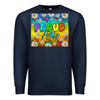 Navy LGBTQ+ proud ally with daisy Premium Sweatshirt - NancyCooperArtShop