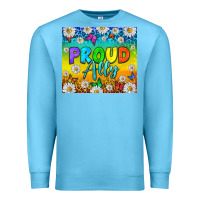 Ocean Blue LGBTQ+ proud ally with daisy Premium Sweatshirt - NancyCooperArtShop