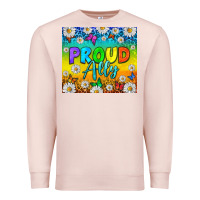 Pale Pink LGBTQ+ proud ally with daisy Premium Sweatshirt - NancyCooperArtShop