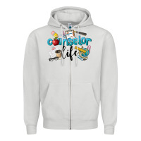 Dove Grey Counselor Life Zipper Hoodie - LillyAllenDesigns