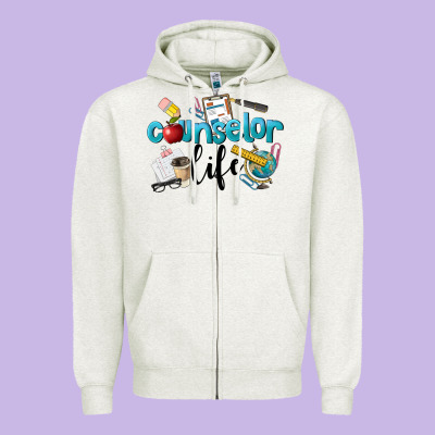 Counselor Life Zipper Hoodie Designed By Lillyallendesigns