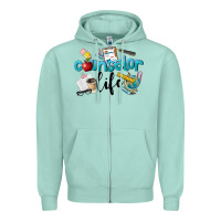 Seafoam Counselor Life Zipper Hoodie - LillyAllenDesigns