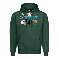 Sports Green Counselor Life Zipper Hoodie - LillyAllenDesigns
