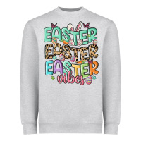 Heather Grey easter vibes Heavyweight Sweatshirt - MaliasSmallBusiness