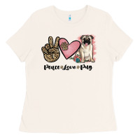 Bone peace love pug Ladies Tee - JahusDesignShop
