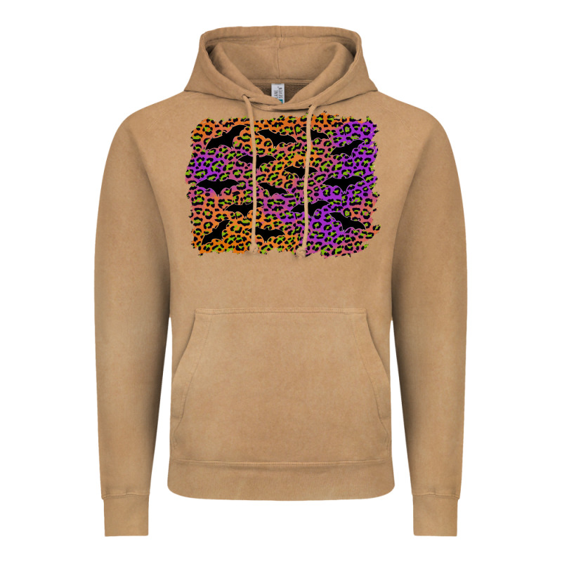 Halloween Leopard Bat Background Vintage Hoodie by AdoDesignShop | Teevron
