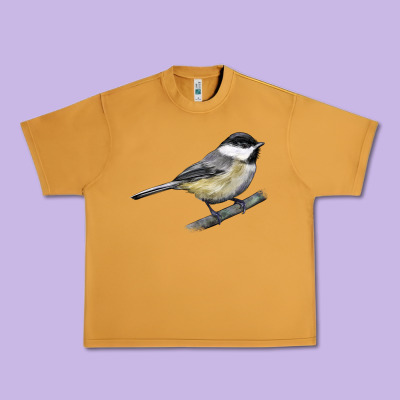 Black Capped Chickadee Urban Heavy Tee Designed By Lillyallendesigns