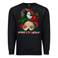 Black Mexicana messy bun Premium Sweatshirt - NancyCooperArtShop