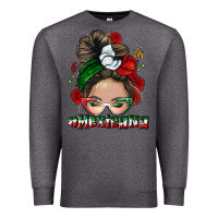 Charcoal Heather Mexicana messy bun Premium Sweatshirt - NancyCooperArtShop