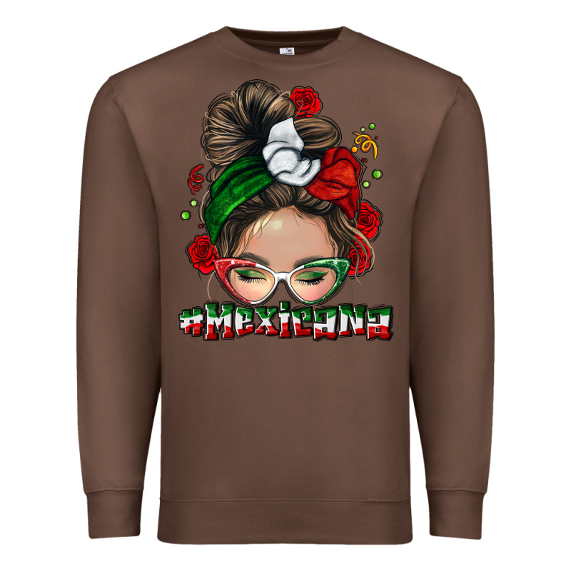 Mexicana Messy Bun Premium Sweatshirt by NancyCooperArtShop | Teevron