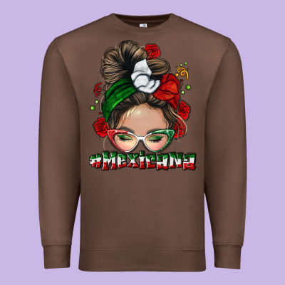 Mexicana Messy Bun Premium Sweatshirt Designed By Nancycooperartshop