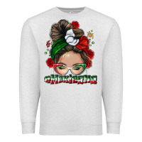Oatmeal Heather Mexicana messy bun Premium Sweatshirt - NancyCooperArtShop