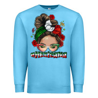 Ocean Blue Mexicana messy bun Premium Sweatshirt - NancyCooperArtShop