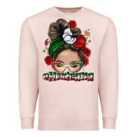 Pale Pink Mexicana messy bun Premium Sweatshirt - NancyCooperArtShop