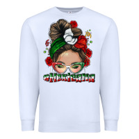 White Mexicana messy bun Premium Sweatshirt - NancyCooperArtShop