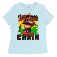 Baby Blue Breaking every chain juneteenth Ladies Tee - Zillion Design Studio
