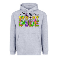 Heather Grey spooky dude Heavyweight Hoodie - NancyCooperArtShop