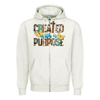 Oatmeal Heather Created With A Purpose Zipper Hoodie - LillyAllenDesigns