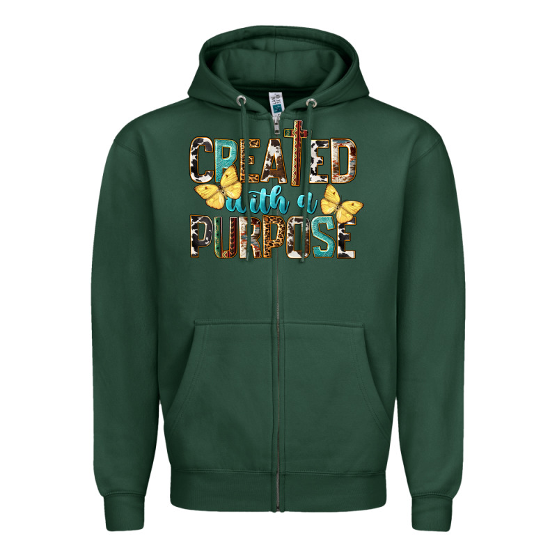 Created With A Purpose Zipper Hoodie by LillyAllenDesigns | Teevron