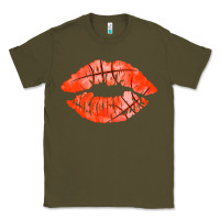 Army Green basketball lips Classic Tee - AdoDesignShop
