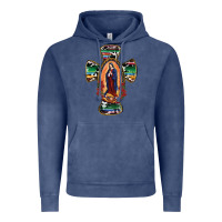 Vintage Denim Our Lady Of Guadalupe Cross Vintage Hoodie - RanaPortraitStore
