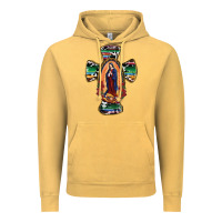 Vintage Mustard Our Lady Of Guadalupe Cross Vintage Hoodie - RanaPortraitStore