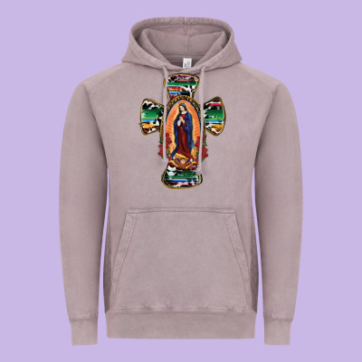 Our Lady Of Guadalupe Cross Vintage Hoodie Designed By Ranaportraitstore