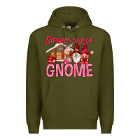 Army Green Gnome sweet gnome Valentine's Day Premium Hoodie - HowdyJamesFarm