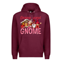 Burgundy Gnome sweet gnome Valentine's Day Premium Hoodie - HowdyJamesFarm