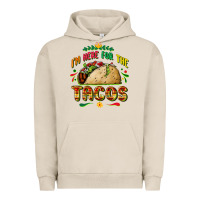 Pigment French Oak I'm here for the tacos Urban Hoodie - FaDigitalArtStudio