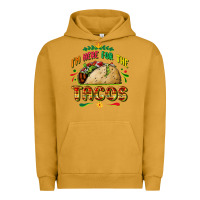 Pigment Peanut Butter I'm here for the tacos Urban Hoodie - FaDigitalArtStudio