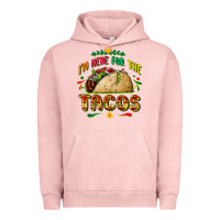 Pigment Salmon I'm here for the tacos Urban Hoodie - FaDigitalArtStudio